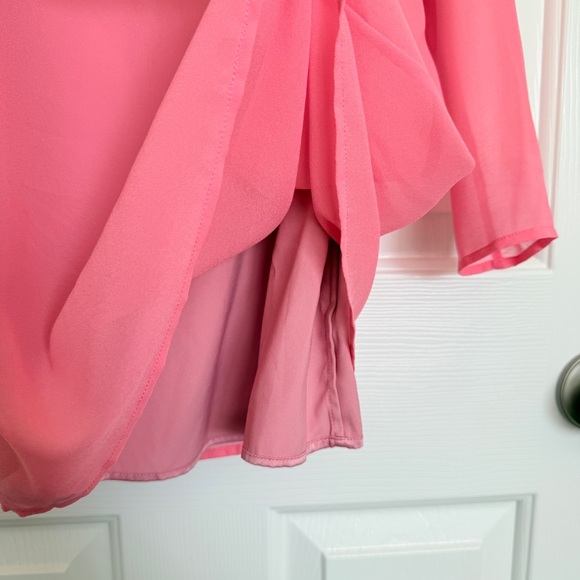 Marjorelle Pink Off-Shoulder Womens Mini Dress Shoulder Ties Size XSmall - Picture 9 of 13